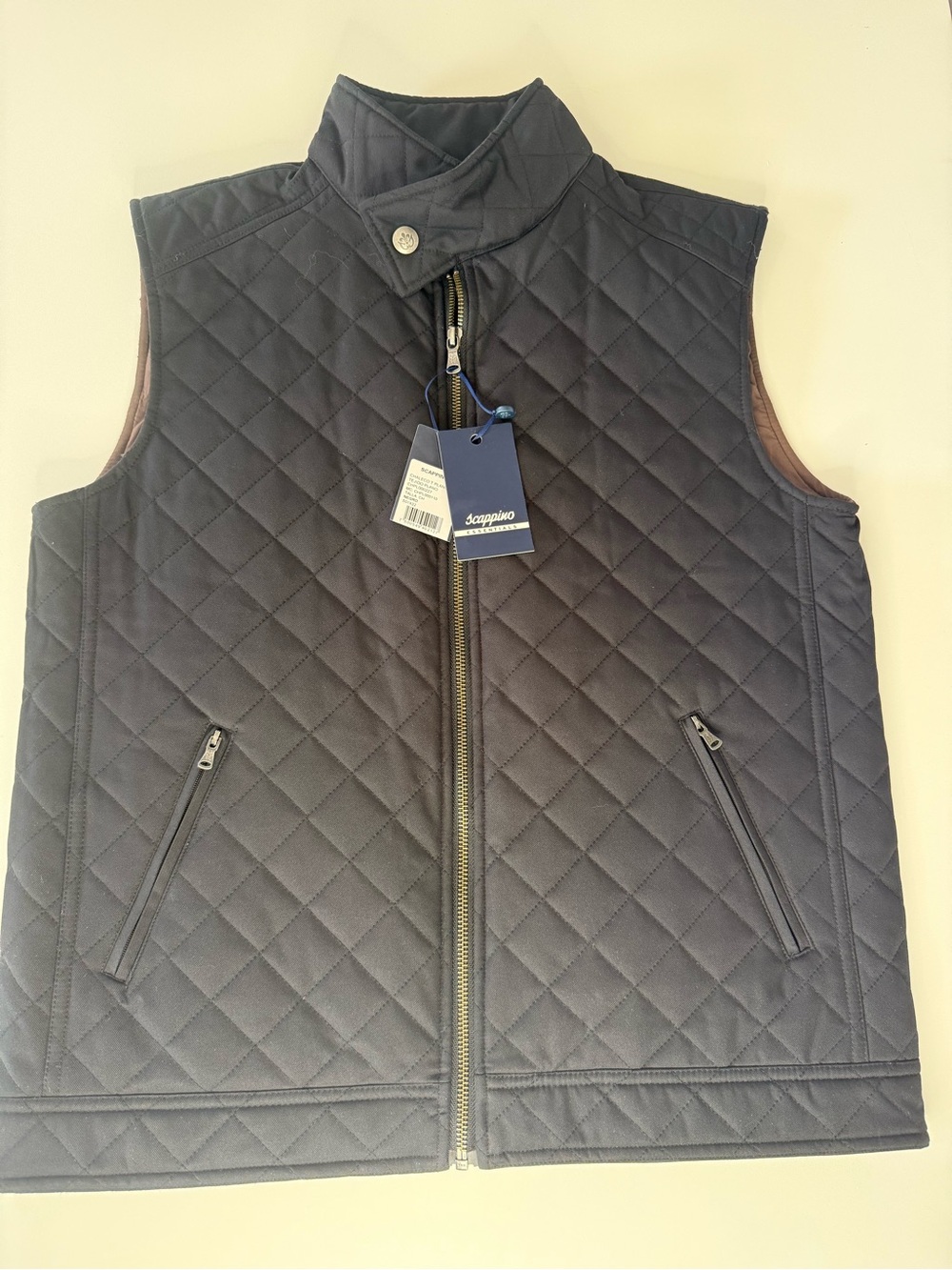 Scappino Essentials Men's Chaleco Capitonado Negro Talla CH Small NWT Brand New